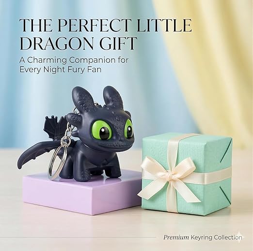 Dragon Keychain Toy with LED Light & Moving Wings - Night Fury Fantasy Creature Figure Charm for Keys, Backpack, Purse & Car Dashboard | Mini Collectible Gift for Kids and Anime Fans - Image 6