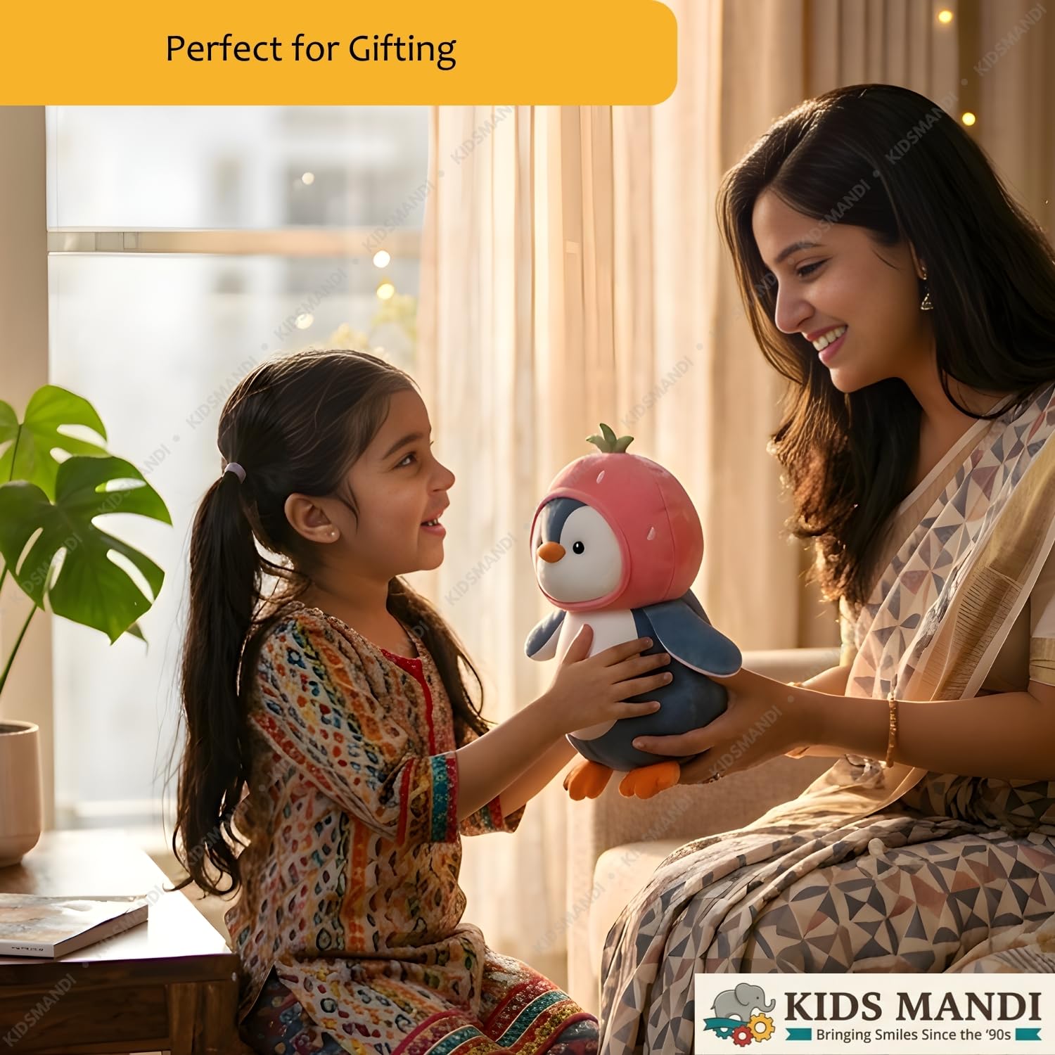 Kids Mandi® Fruit Penguin Soft Toy 25cm - Cute Plush Stuffed Animal with Fruit Hat for Kids, Boys & Girls | Ultra-Soft Cuddly Penguin Toy for Birthday Gifts & Room Decor | Washable - Image 7