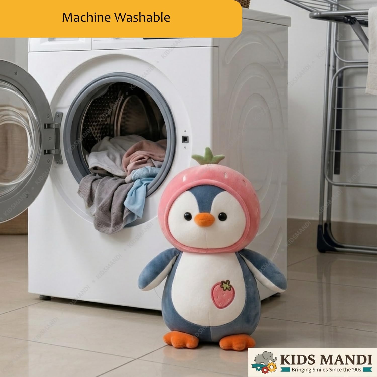 Kids Mandi® Fruit Penguin Soft Toy 25cm - Cute Plush Stuffed Animal with Fruit Hat for Kids, Boys & Girls | Ultra-Soft Cuddly Penguin Toy for Birthday Gifts & Room Decor | Washable - Image 2